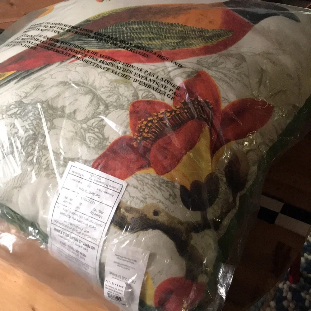 Pottery Barn Alaina Bird Large 20x20 Indoor/Outdoor Pillow with Florals … - Picture 6 of 15